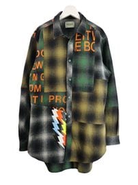 【SALE 20%】ONE MADE ワンメイド メンズ シャツ ONE-1416 PATCHWORK SHIRT GRAY