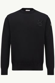 MONCLER 󥯥졼   091-9C00013-M1113 EMBROIDERED MONOGRAM COTTON SWEATER 999/BLACK
