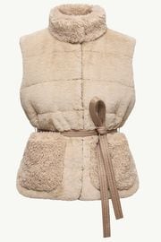 MONCLER ��󥯥졼�� ��ǥ����� �٥��� 093-1A00105-89B1C JOUI FAUX FUR & TEDDY DOWN VEST 081/WHITE IVORY