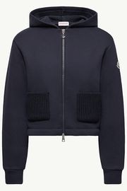 MONCLER ��󥯥졼�� ��ǥ����� �ѡ����� 093-8G00002-89B0Q KNIT ACCENT COTTON ZIP-UP HOODIE 778/NAVY BLUE