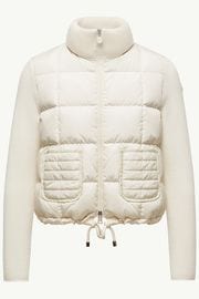 MONCLER ��󥯥졼�� ��ǥ����� �����ǥ����� 093-9B00053-M1131 SQUARE-QUILTED PADDED WOOL ZIP-UP CARDIGAN 034/WHITE