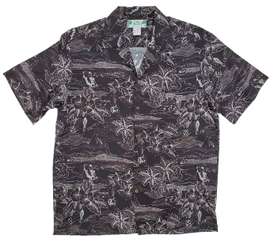 HAWAII TWO PALMS 501R Etches of Hawaii black