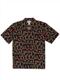 HAWAII アロハシャツ TWO PALMS 501C Hula Gal navy