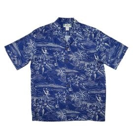 HAWAII TWO PALMS 501R Etches of Hawaii navy