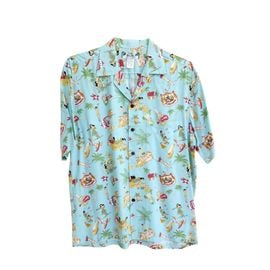 HAWAII アロハシャツ TWO PALMS 501R Vintage Aloha aqua