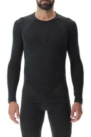 UYN    ʡ U100563 MAN CASHMERE BIOTECH UW SHIRT LONG_SL. J247 Grey Rock/Black