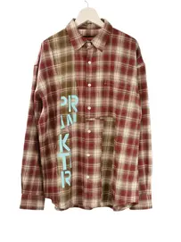 ONE MADE ���ᥤ�� ��� ����� ONE-1448 PATCHWORK SHIRT BROWN