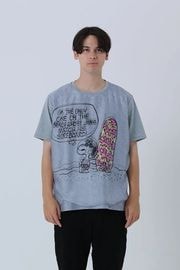��SALE 10%��TRIPPY ART �ȥ�åԡ������� T����� TR-099 SNOOPY ON THE BEACH BLUE GRAY