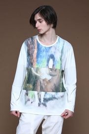 ��SALE 30%��MIKIO SUZUKI �ߥ��������� ��� ���åȥ��� MS-160LT ART PRINT LONG TEE WHITE