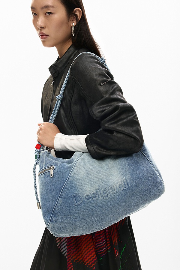 DESIGUAL �ǥ������� ��ǥ����� �Хå� 26SAXD27 BAG_HALF LOGO DENIM LEIRIA 2.0 5005