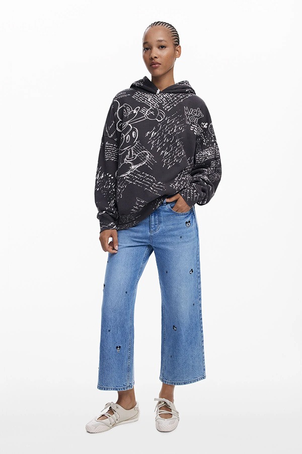 ��SALE 50%��DESIGUAL �ǥ������� �ѡ����� ��ǥ����� 25WWSK03 SWEAT_LETTERS MICKEY 2000