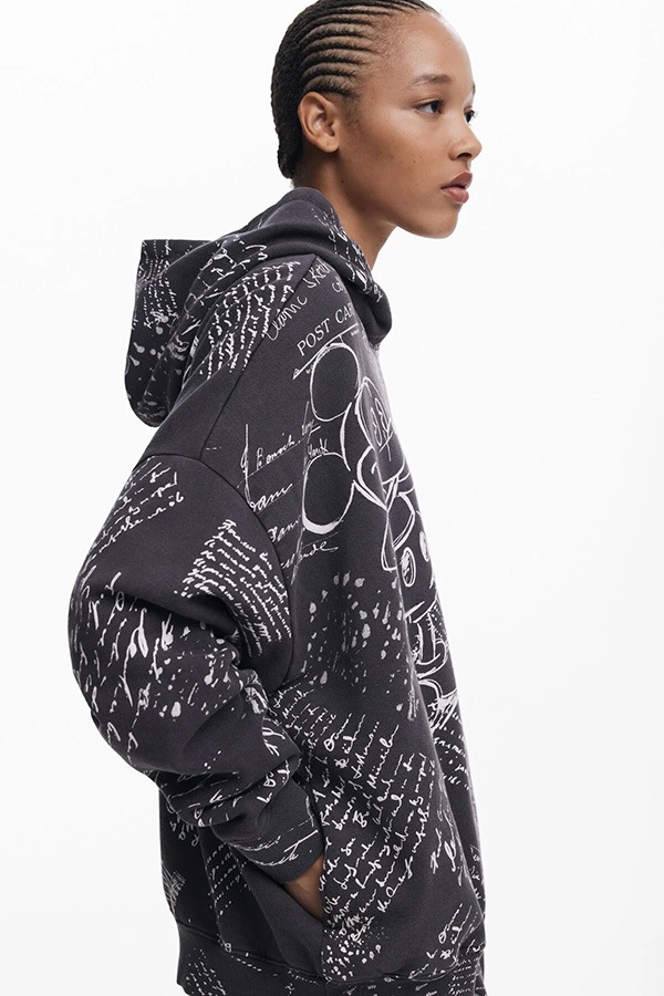 ��SALE 50%��DESIGUAL �ǥ������� �ѡ����� ��ǥ����� 25WWSK03 SWEAT_LETTERS MICKEY 2000