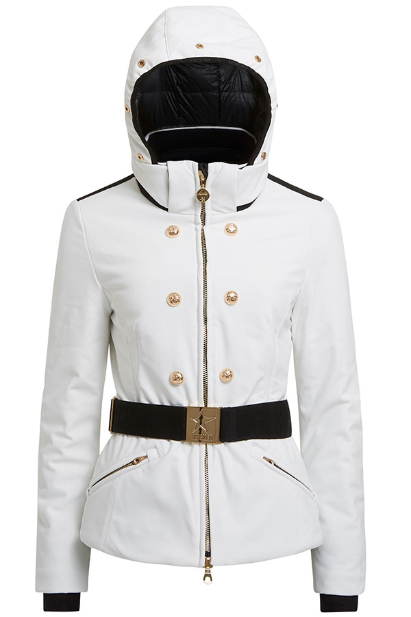 High Society  㥱å ǥ Functional softshell jacket with belt wtih hood HS24S-3188 SCARLET 00 white