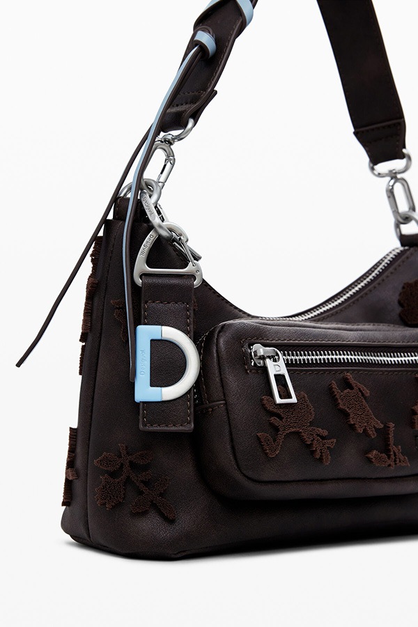 ��SALE 50%��DESIGUAL �ǥ������� ��ǥ����� �Хå� 25WAXPB9 BAG_STENCIL FLOWER MEDELLIN MINI CHOCO 6009