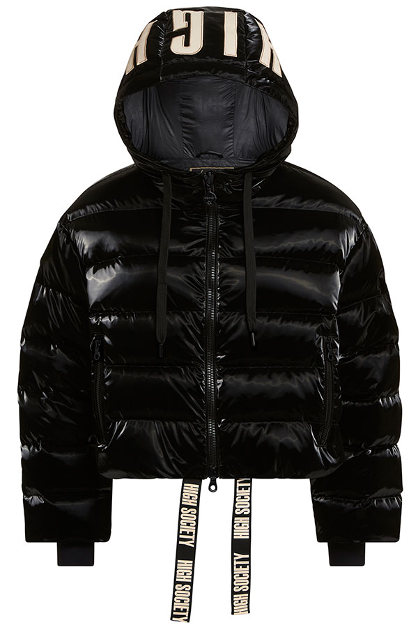 ��SALE 30%��High Society ������ ���㥱�å� ��ǥ����� Quilted cropped jacket with hood and logo inserts HS24S-4188 ELORA 50 black