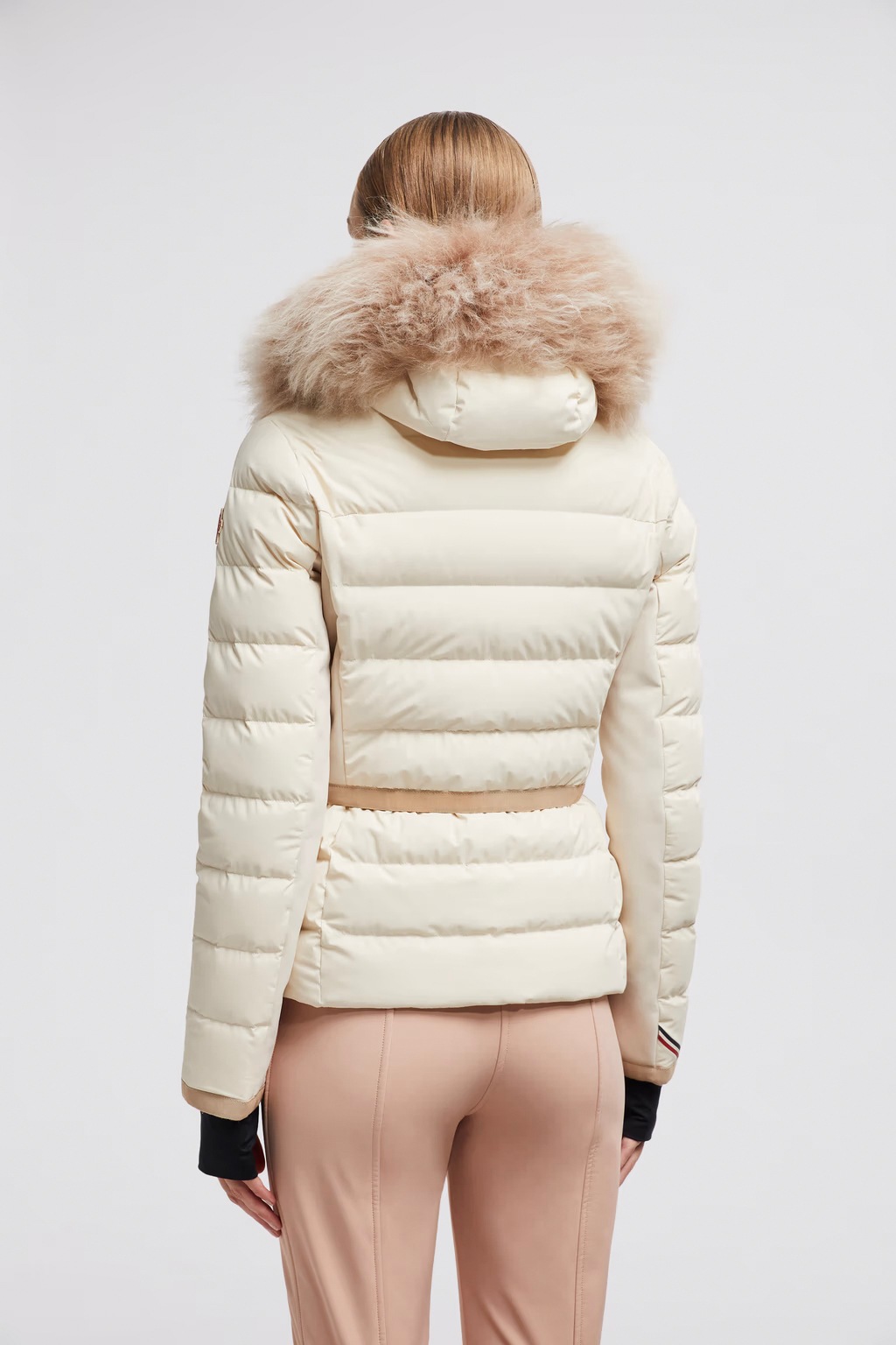 MONCLER GRENOBLE ��󥯥졼�� ����Ρ��֥� ��ǥ����� ���㥱�å�  098-1A00047-5399D LAMOURA HOODED SHEARLING SHORT DOWN JACKET 060 WHITE IVORY