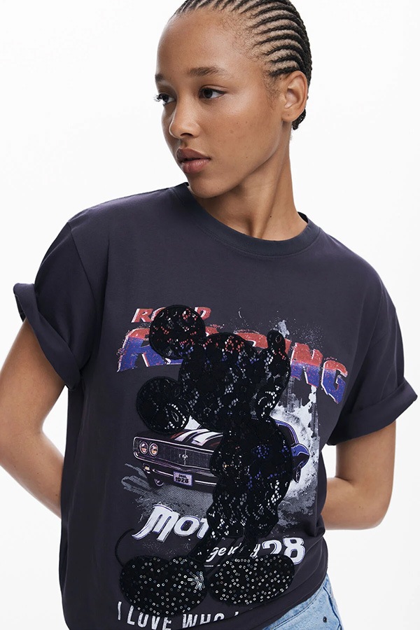 ��SALE 40%��DESIGUAL �ǥ������� ���åȥ��� ��ǥ����� 25WWTK56 TS_MICKEY LACE 2006