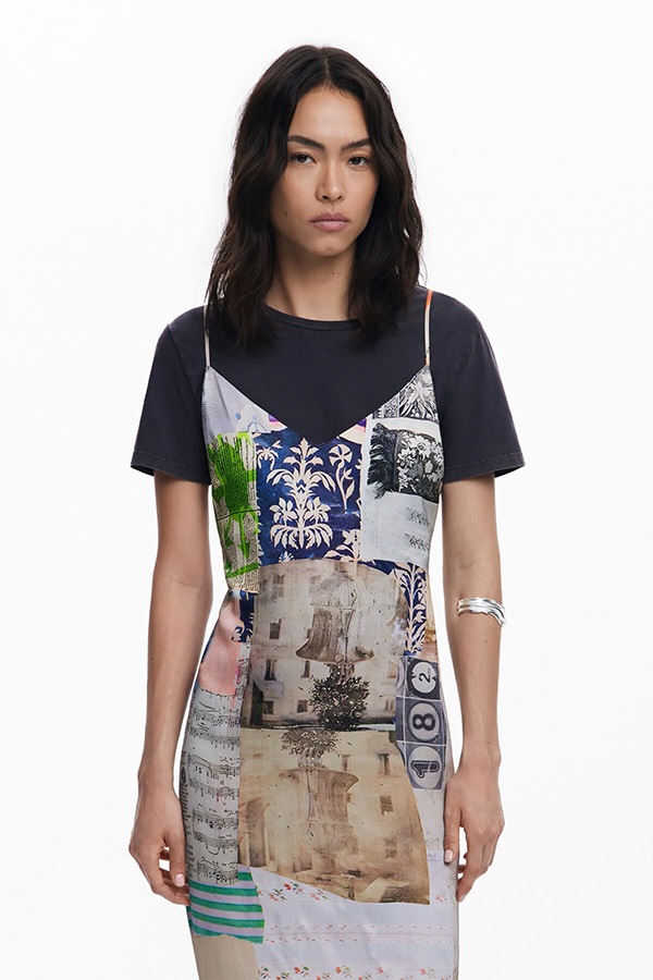 ��SALE 50%��DESIGUAL �ǥ������� ���ԡ��� ��ǥ����� 25WWVW17 VEST_COLLAGE 6015