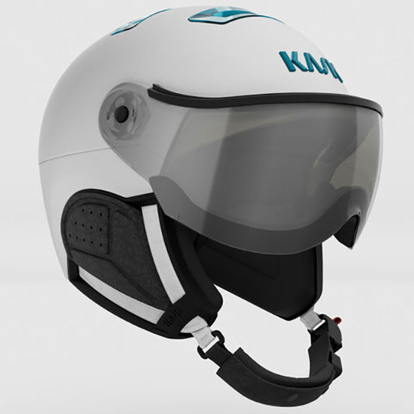 KASK  إå  CROME VISOR 24aw-SHE00060 473 White-Sky/Turquoise Mirror