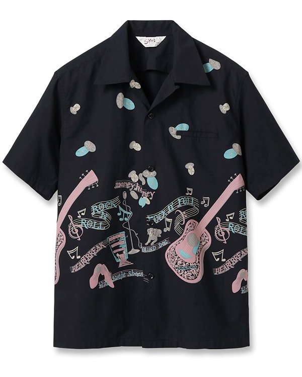 90's SUN SURF サンサーフ アロハシャツ M品番 総柄 ギター柄 90's SUN SURF サンサーフ アロハシャツ M品番 総柄 ギター柄