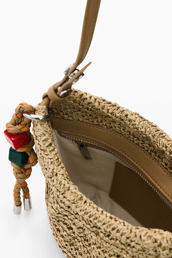 DESIGUAL �ǥ������� ��ǥ����� ���������Хå� ������ 26SAYO01 MONE_HALF LOGO RAFFIA WAVERLY PHONE 1014