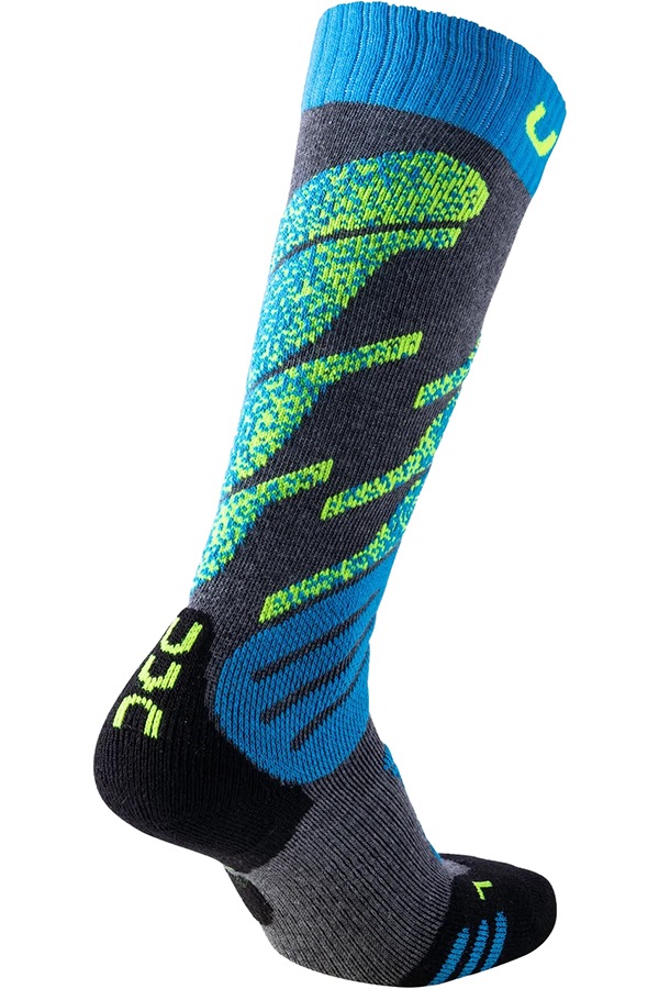 UYN ������ ���å� ������ ���å��� S100045 Ski Junior Socks G768 Medium Grey Melange/Turquoise