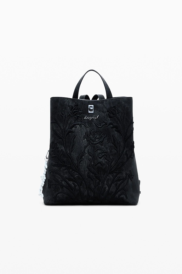 ��SALE 50%��DESIGUAL �ǥ������� �Хå��ѥå� ��ǥ����� 25WAKP06 BACK_ROMEO FLORAL TOTAL BLACK SUMY 2000