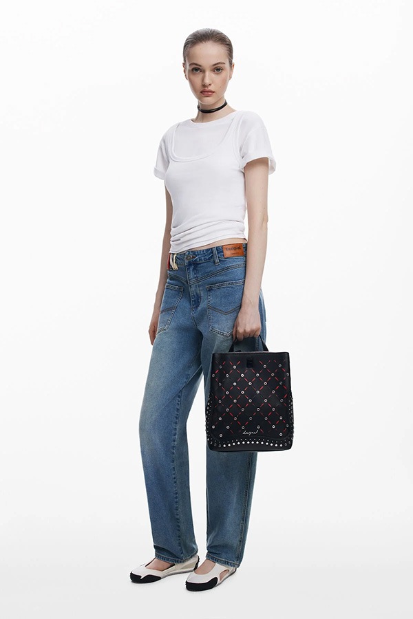 ��SALE 50%��DESIGUAL �ǥ������� �Хå��ѥå� ��ǥ����� 25WAKP15 BACK_YANKEE METAL PATCH SUMY MINI BLACK 2000