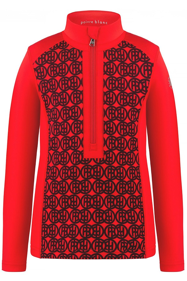 POIVRE BLANC �����������륺 ����ʡ����㥱�å� Base layer Shirt 295546 W22-1944-JRGL/M 5179/monogram scarlet