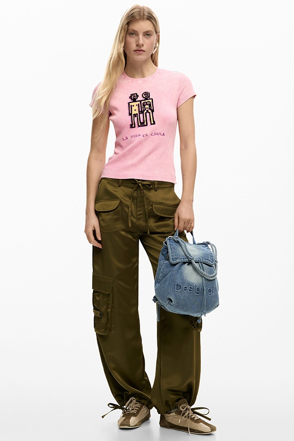 DESIGUAL �ǥ������� ��ǥ����� �Хå��ѥå� 26SAKD07 BACK_HALF LOGO DENIM LUENA MINI 5005