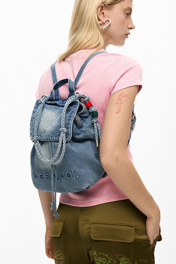 DESIGUAL �ǥ������� ��ǥ����� �Хå��ѥå� 26SAKD07 BACK_HALF LOGO DENIM LUENA MINI 5005