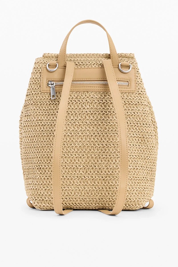 DESIGUAL �ǥ������� ��ǥ����� �Хå��ѥå� 26SAKO01 BACK_HALF LOGO RAFFIA LUENA MINI 1014