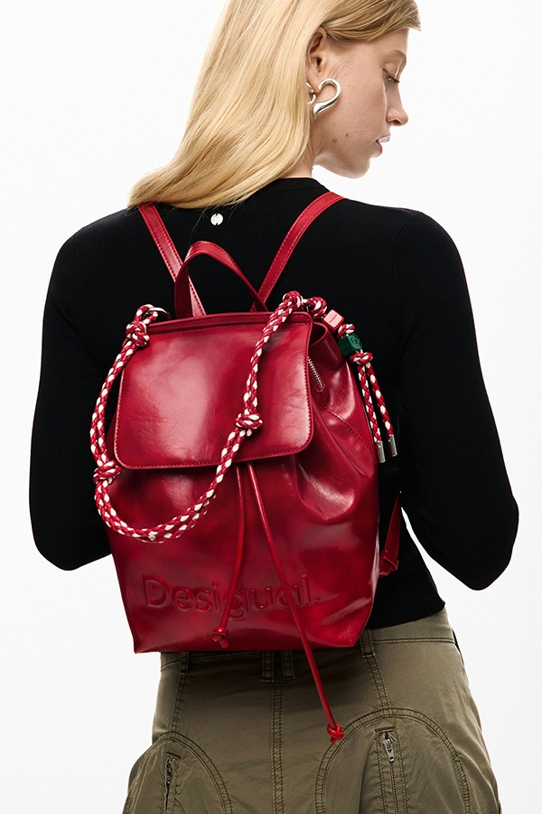 DESIGUAL �ǥ������� ��ǥ����� �Хå��ѥå� 26SAKP20 BACK_HALF LOGO LUENA MINI RED 3000