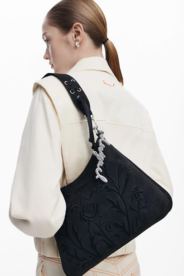 ��SALE 40%��DESIGUAL �ǥ������� �Хå� ��ǥ����� 25WAXP40 BAG_ROMEO_FLORAL TOTAL BLACK MANAOS 2.0 2000