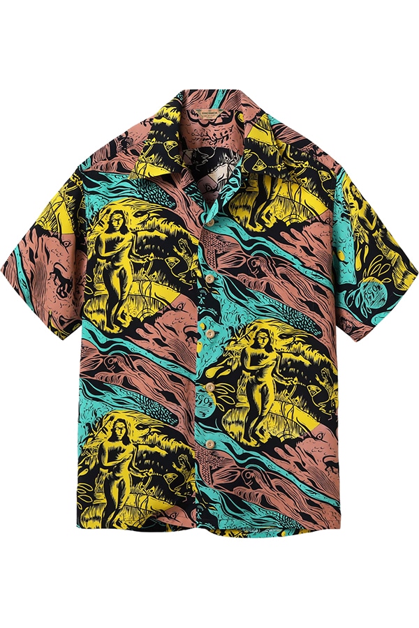SUN SURF サンサーフ アロハシャツ SS29674 GAUGUIN WOODCUT MYSTIC