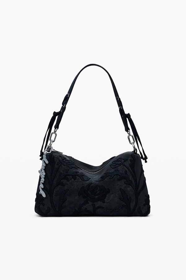 ��SALE 40%��DESIGUAL �ǥ������� �Хå� ��ǥ����� 25WAXP41 BAG_ROMEO_FLORAL TOTAL BLACK BERGAMO 2000