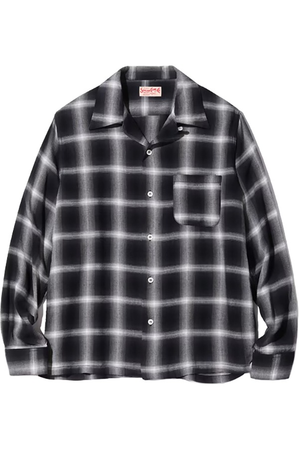 SUN SURF ���󥵡��� �����ϥ���� SC29120 RAYON OMBLE CHECK L/S OPEN SHIRT 119 BLACK