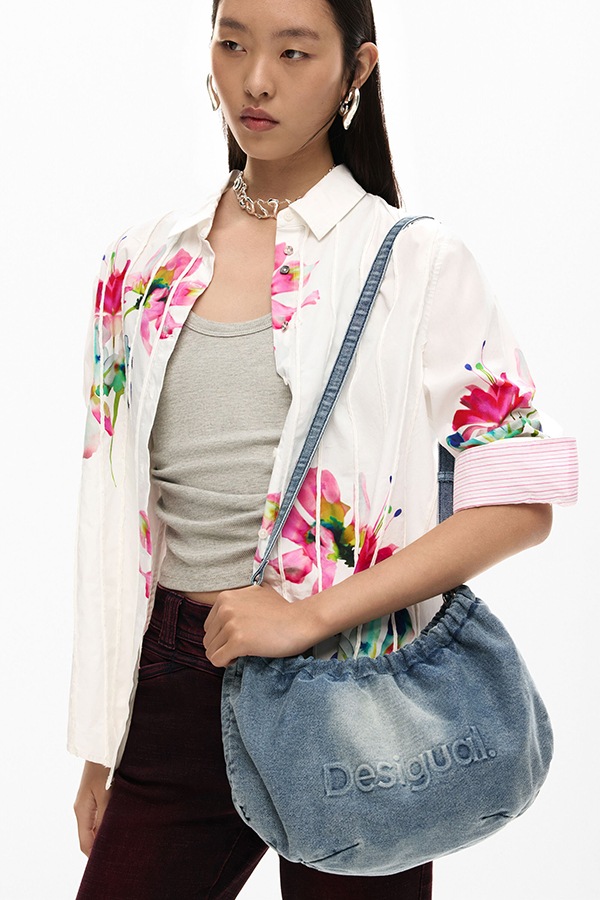 DESIGUAL �ǥ������� ��ǥ����� �Хå� 26SAXD05 BAG_HALF LOGO DENIM WAVERLY 5005