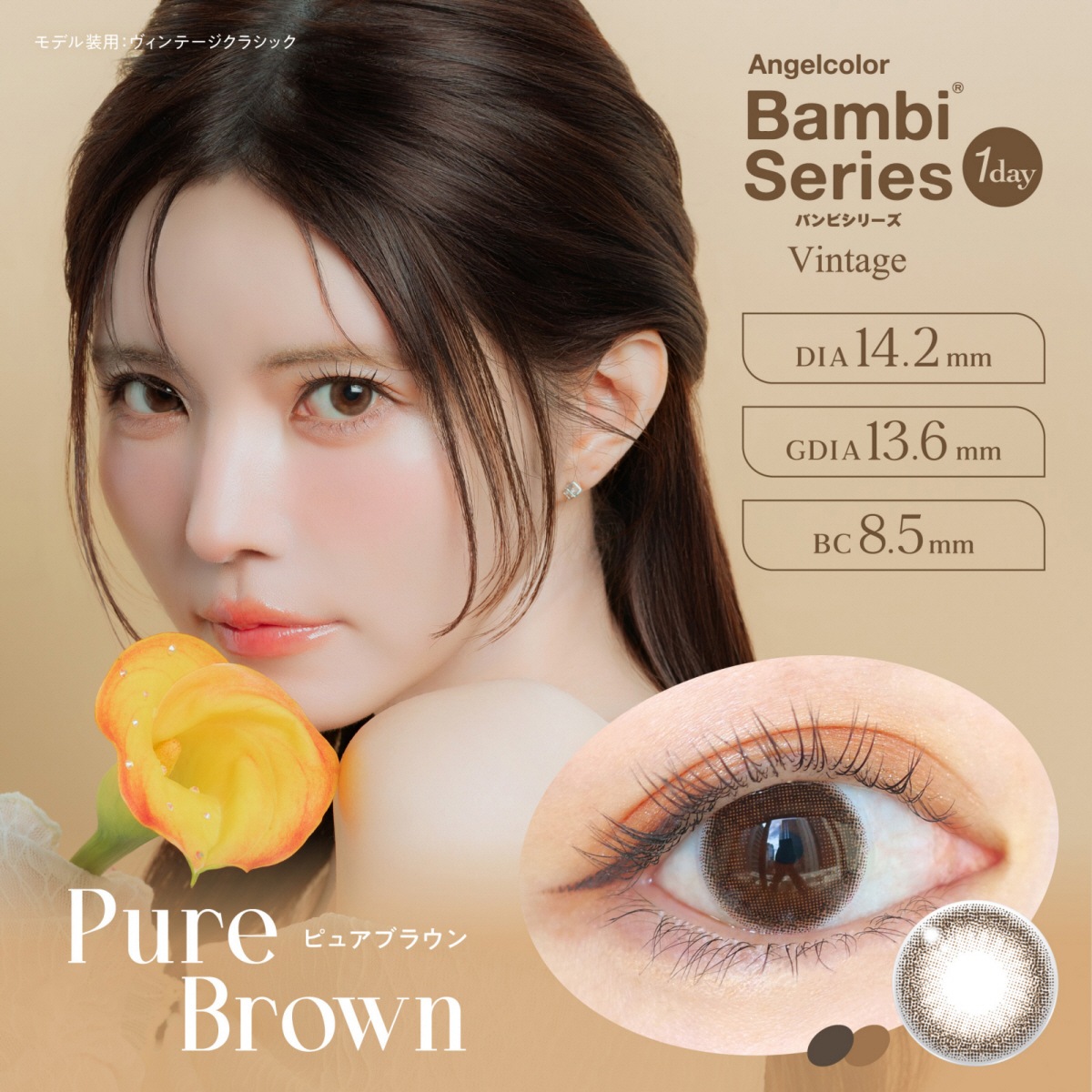1day Angelcolor BambiSeries vintage 14.2mm ׼ĤФ ǡ 󥸥륫顼 Хӥ꡼ ơ (1Ȣ10)