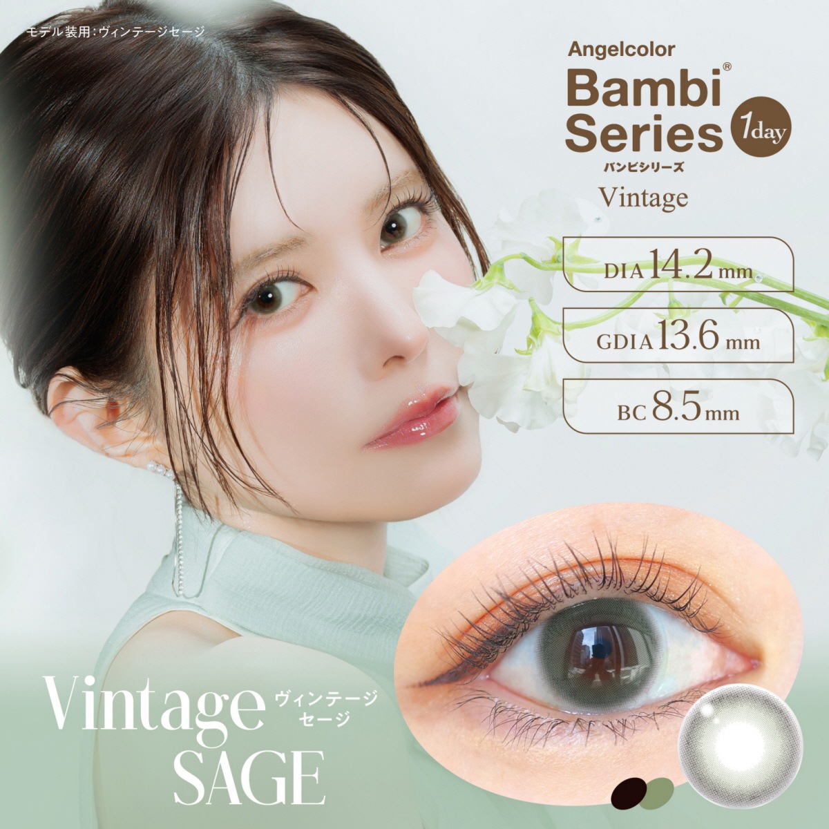 1day Angelcolor BambiSeries vintage 14.2mm ׼ĤФ ǡ 󥸥륫顼 Хӥ꡼ ơ (1Ȣ10)