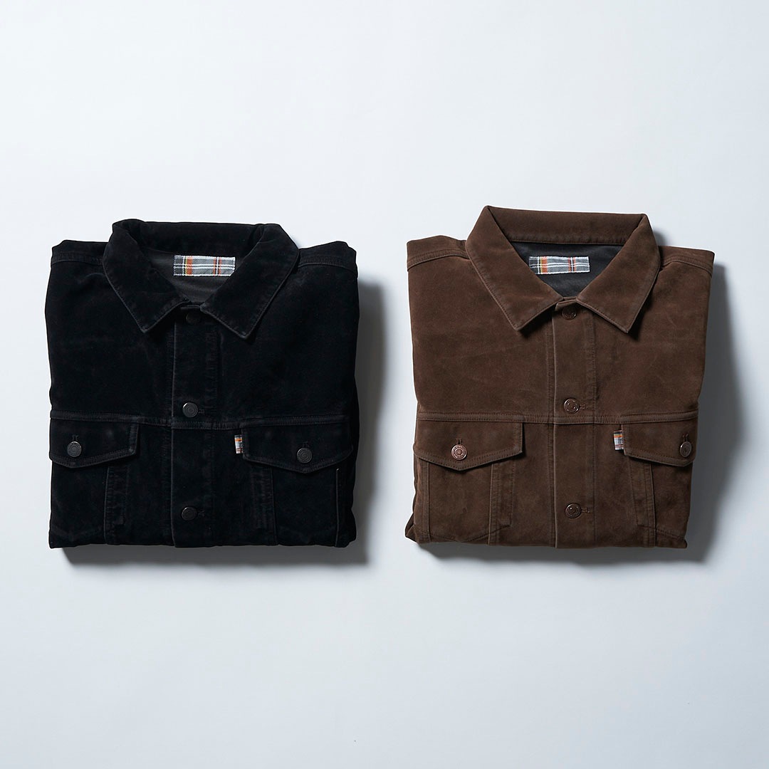 Suede Leather Trucker JKT