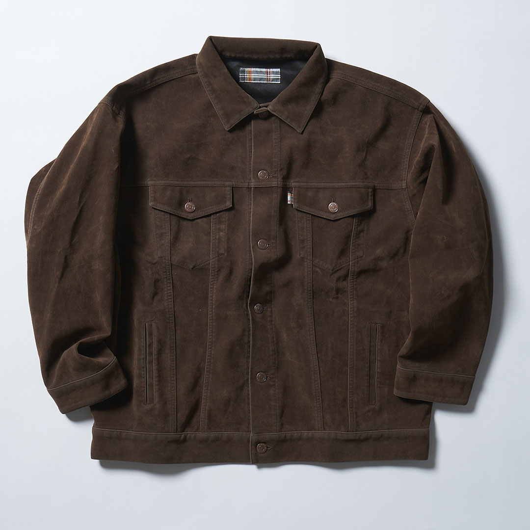 Suede Leather Trucker JKT