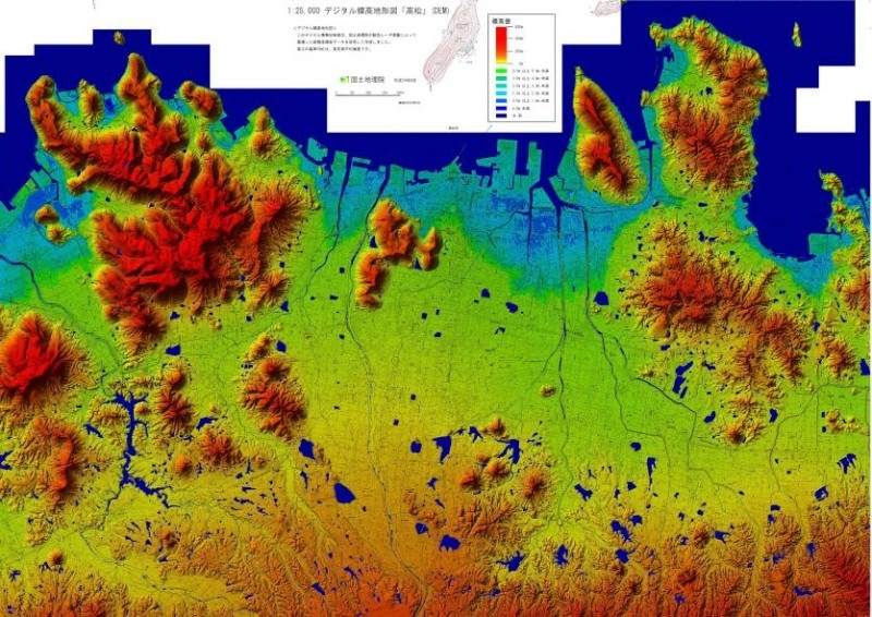 1:25,000�ǥ�����ɸ���Ϸ��ޡֹ⾾�ס�DEM�� D1-794