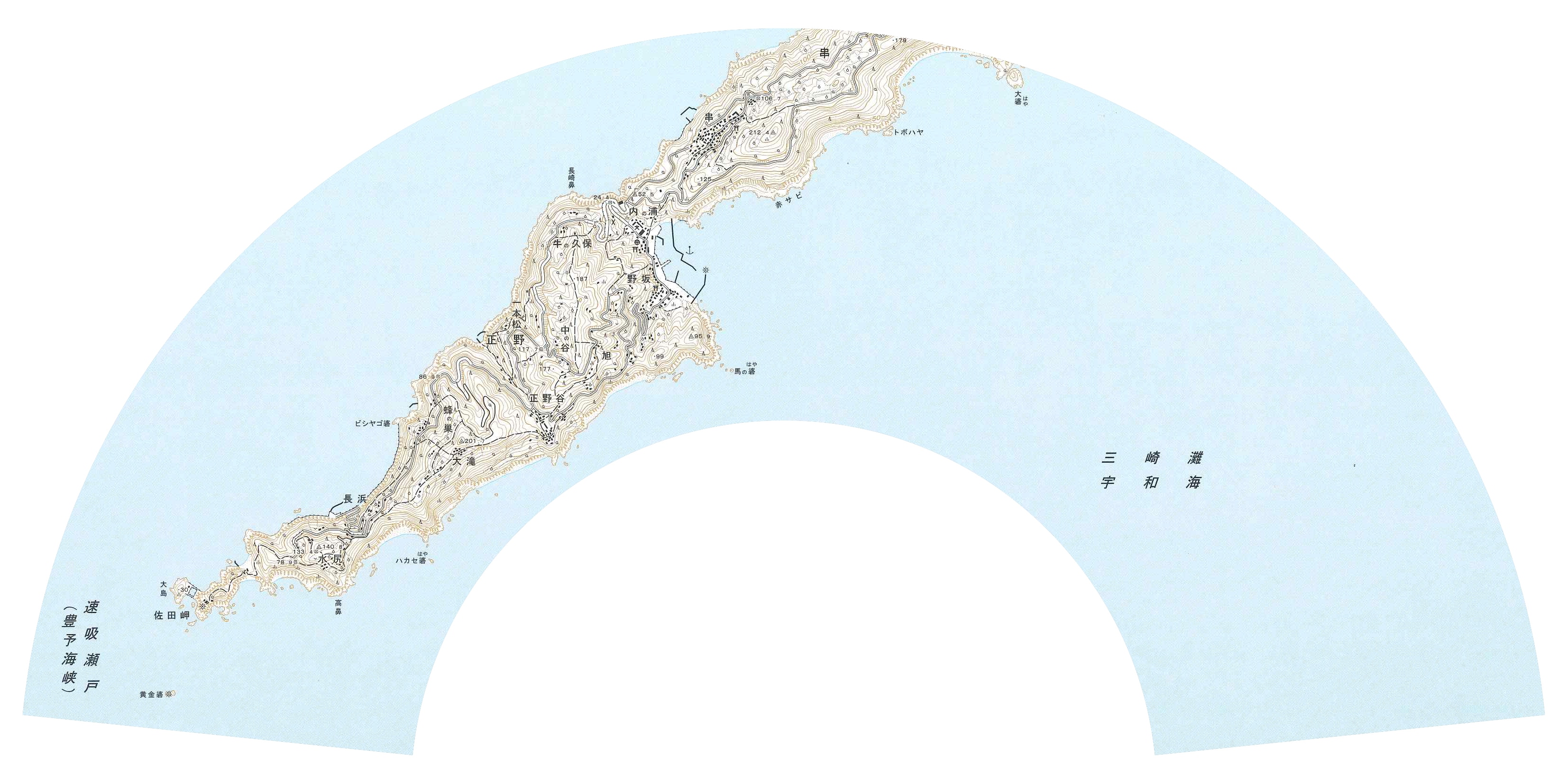 地図扇子（三崎（佐田岬）） | 地図扇子,四国 | 地図センターネット
