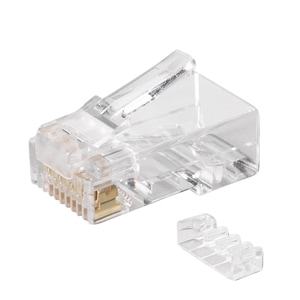 MJHA808TC  モジュラープラグ　CAT6   100個 JEFCOM（ジェフコム） デンサン カテゴリー6モジュラープラグ(貫通