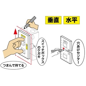 スイッチボックスケガキレベル（つまみ穴付タイプ 磁石なし） ML-N-MSH