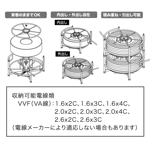 マルチケーブルリール VB-5200 通線工具,リール・検尺器,電線リール（現場向き） ジェフコム WEB SHOP