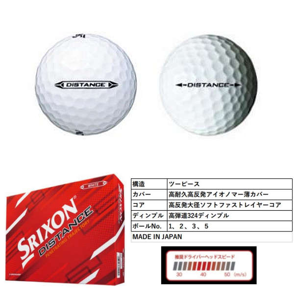先行予約】【22年モデル】スリクソン ゴルフボール DISTANCE9 1ダース 
