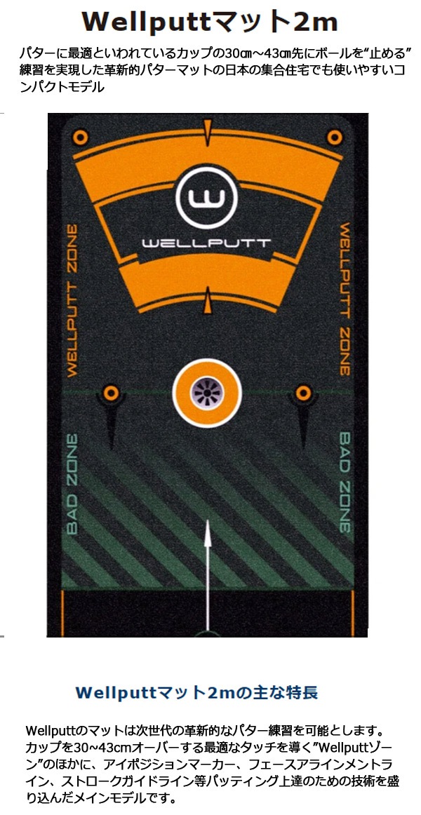 23年継続モデル】ウェルパット wellputt パターマット 2m パッティング