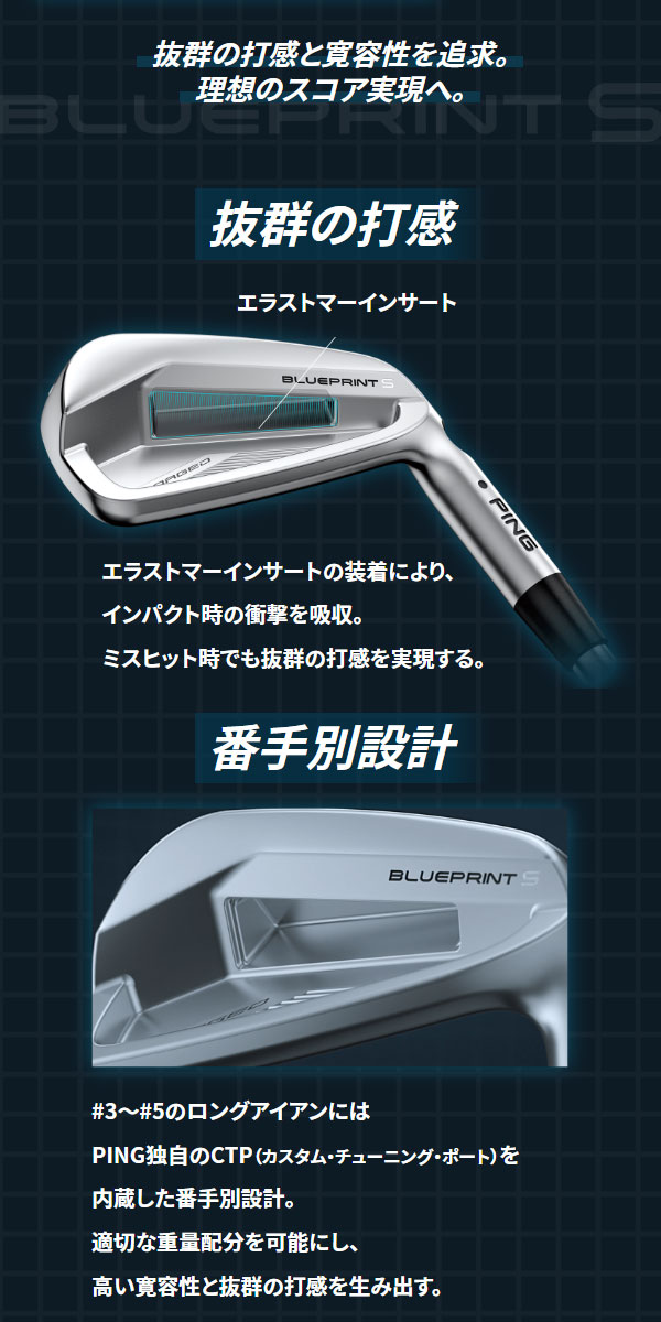 ♪【先行予約】【24年モデル】ピン ブループリントS アイアン5本セット